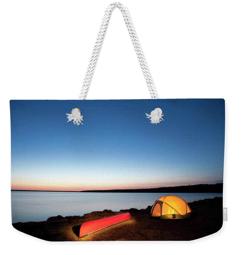 Water's Edge Weekender Tote Bag featuring the photograph Prince Albert National Park Saskatchewan by Mysticenergy