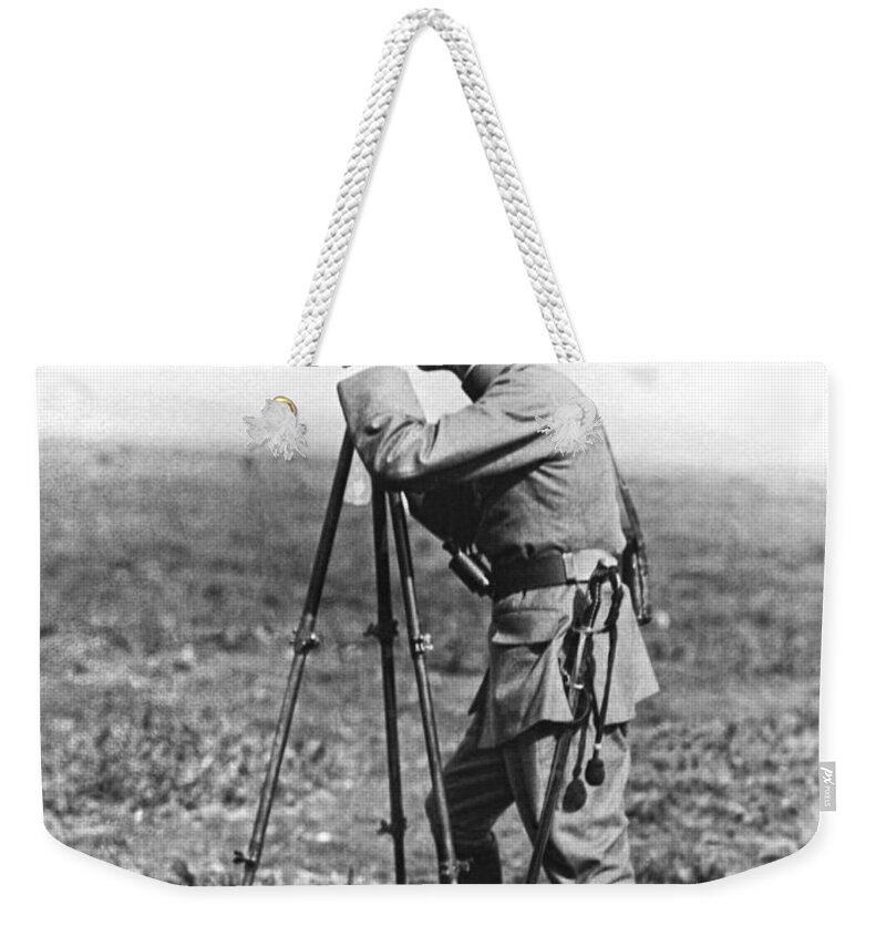 1922 Weekender Tote Bag featuring the photograph Prince Hirohito Studies Army by Underwood Archives
