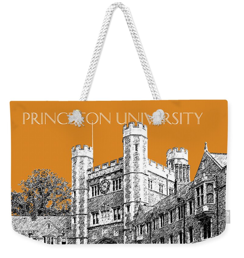 University Weekender Tote Bag featuring the digital art Princeton University - Dark Orange by DB Artist