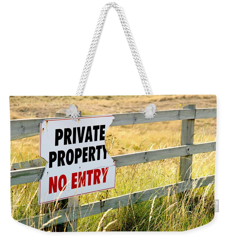Private Property Weekender Tote Bag featuring the photograph Private Property by Chevy Fleet