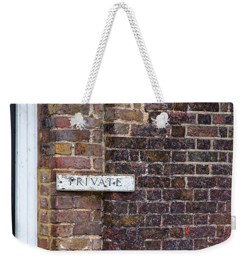 London Weekender Tote Bag featuring the photograph Private by Ross Henton