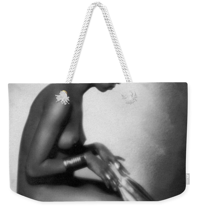 1928 Weekender Tote Bag featuring the photograph Profile Of Josephine Baker by Underwood Archives