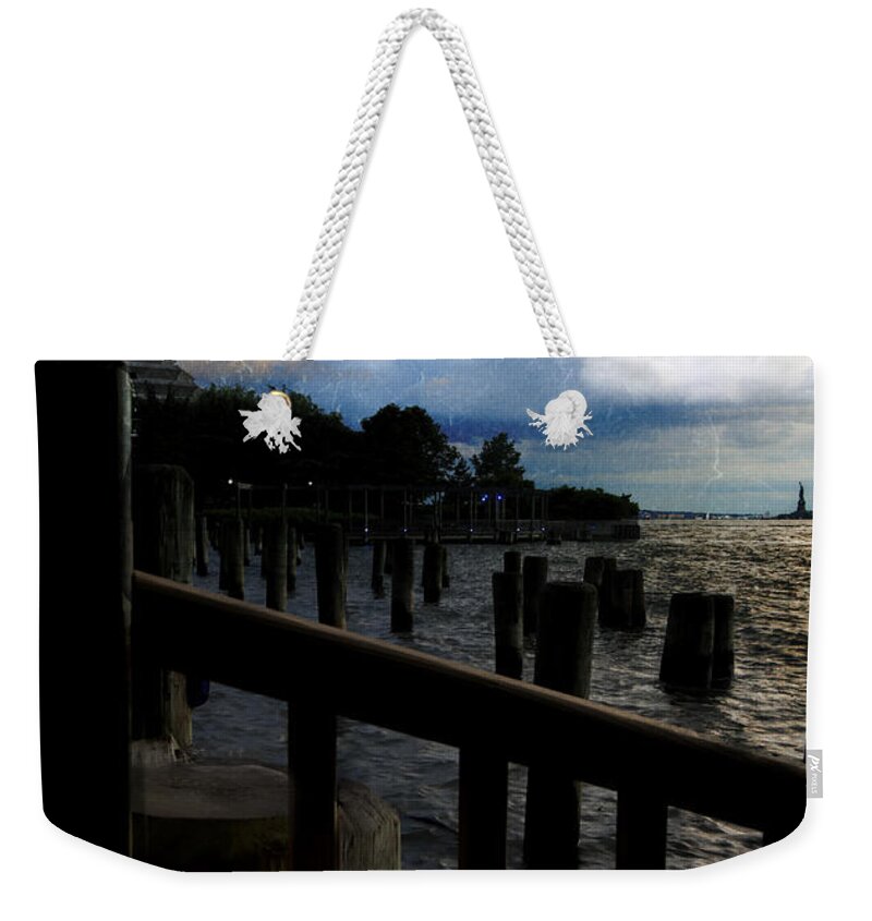 Evie Weekender Tote Bag featuring the photograph Promenade at the Hudson River New York City by Evie Carrier