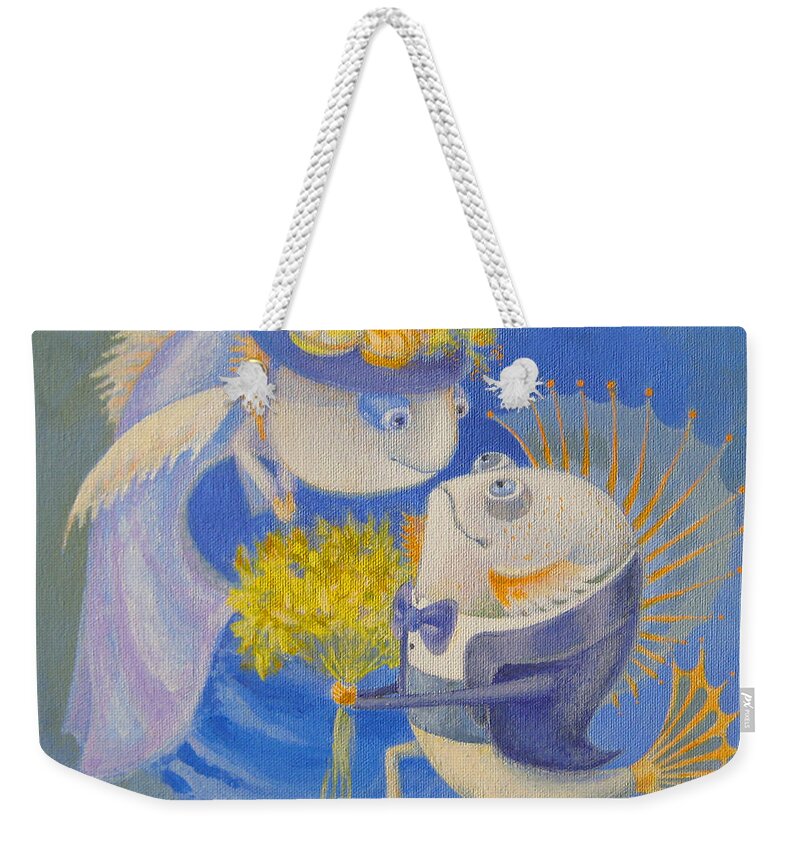 Animals Weekender Tote Bag featuring the painting Proposal by Marina Gnetetsky