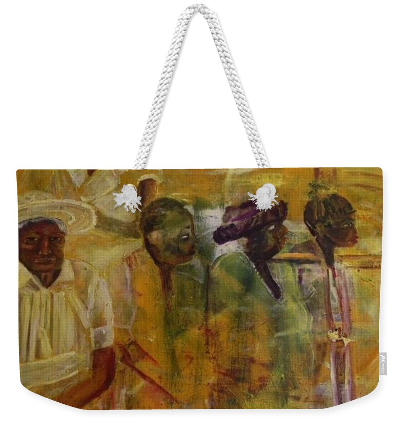 Church Members Weekender Tote Bag featuring the painting Providence Baptist Church by Peggy Blood