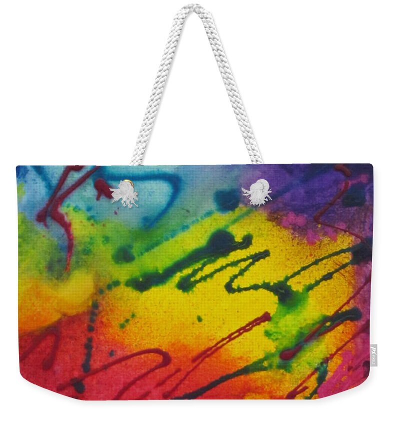 Abstract Weekender Tote Bag featuring the painting Psalm 8 by Liz Tomlinson