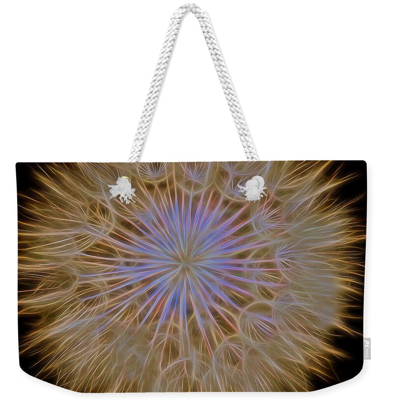 Dandelion Weekender Tote Bag featuring the photograph Psychedelic Dandelion Art by James BO Insogna