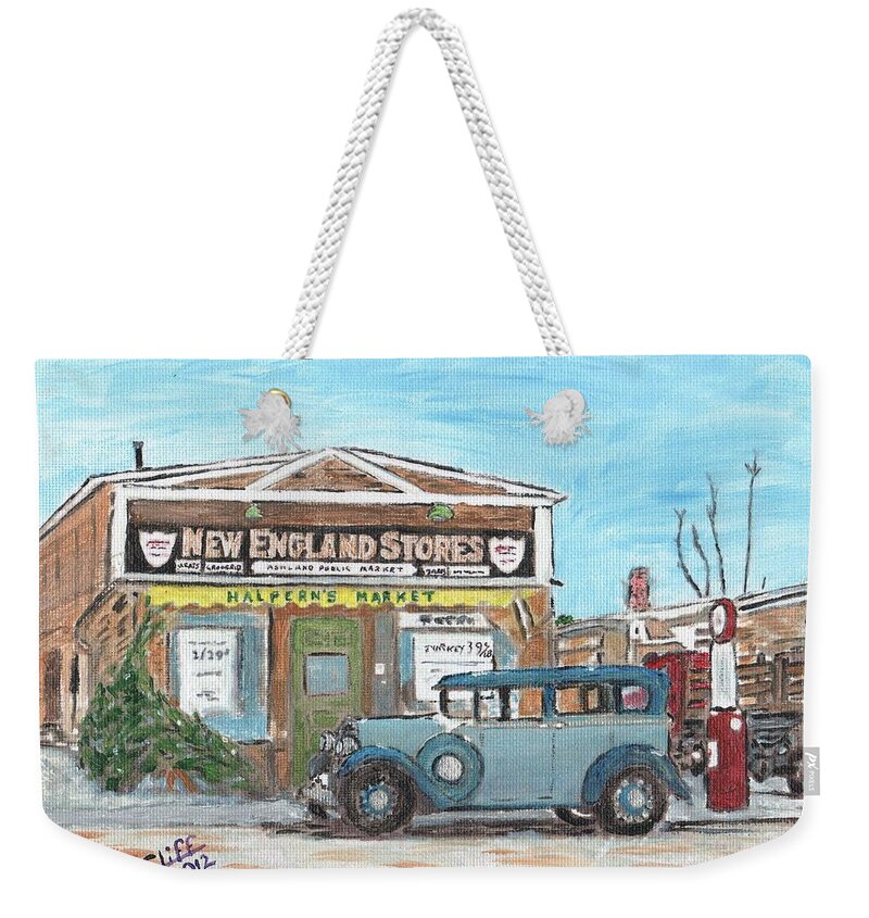 Architecture Weekender Tote Bag featuring the painting Public Market December 1935 by Cliff Wilson