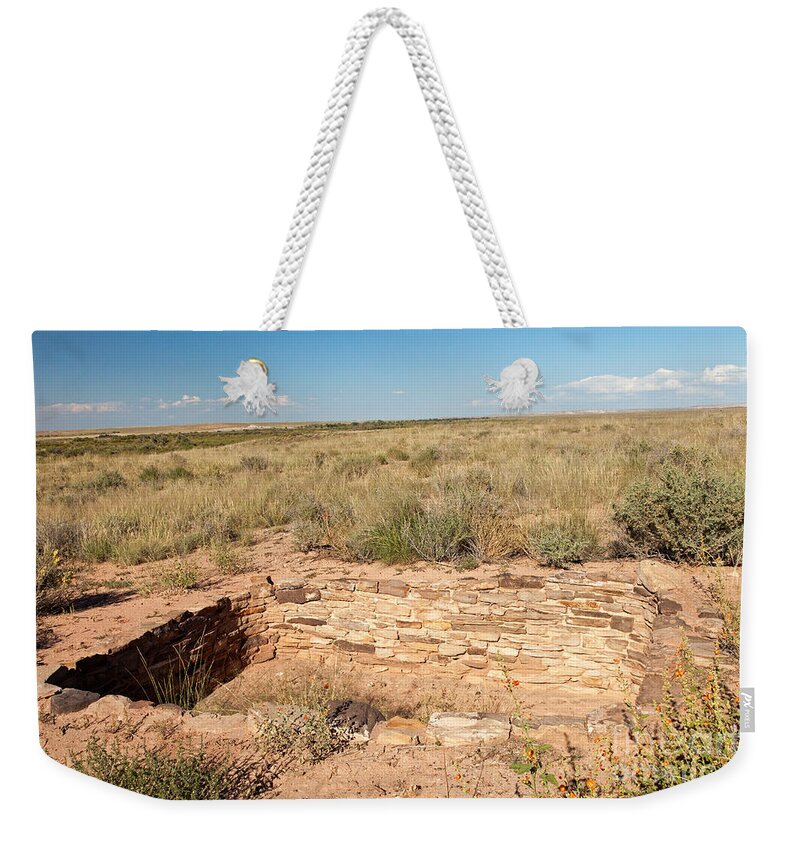 Arizona Weekender Tote Bag featuring the photograph Puerco Pueblo Petrified Forest National Park by Fred Stearns