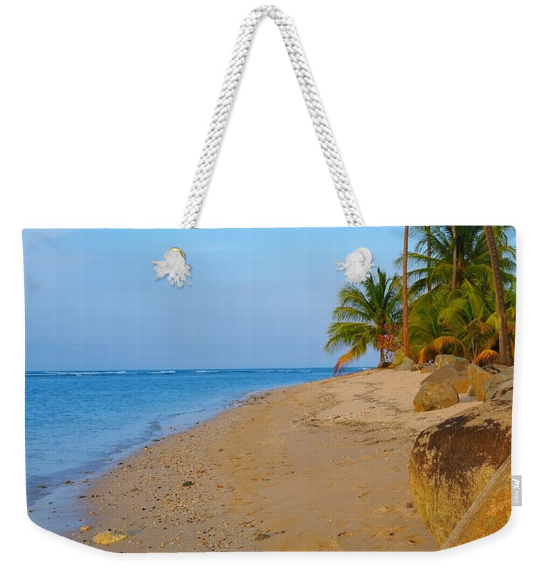 Caribbean Weekender Tote Bag featuring the photograph Puerto Rico Beach by Stephen Anderson