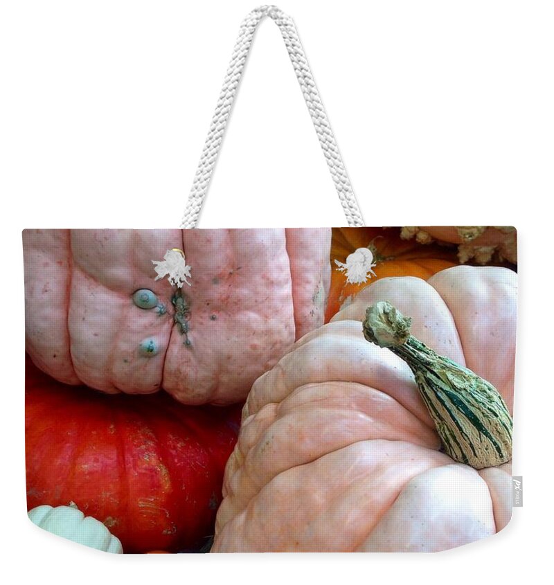Seasonal Weekender Tote Bag featuring the photograph Pumpkin Choice by Susan Garren