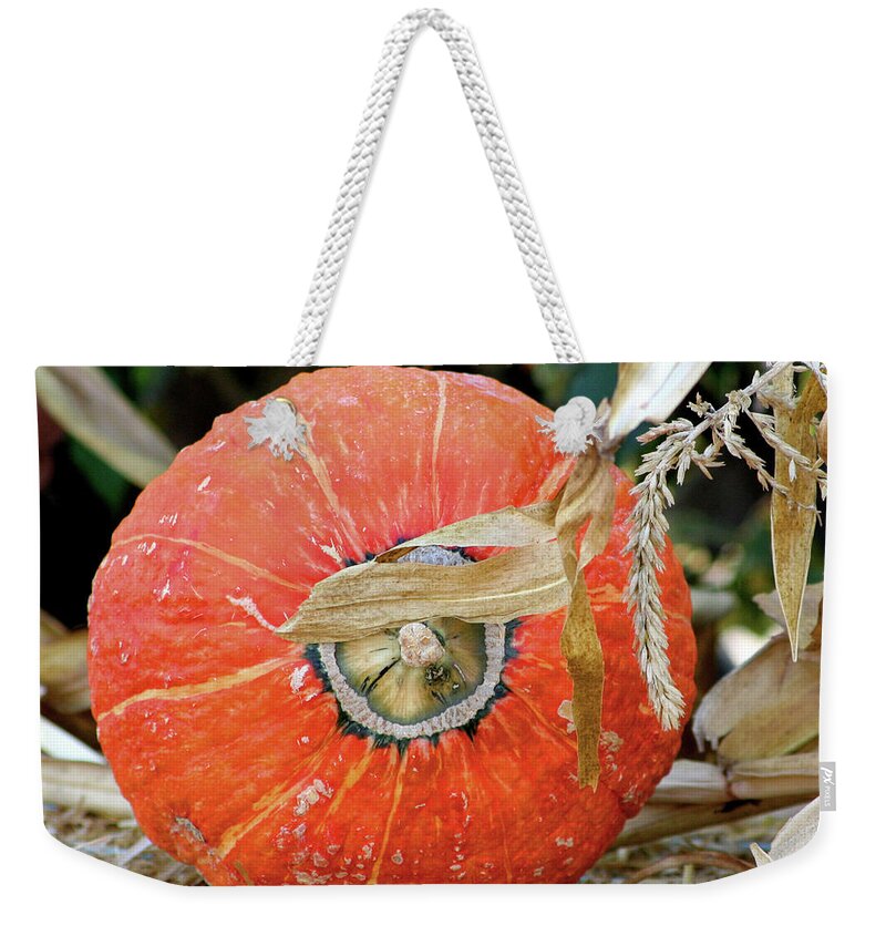 Pumpkin Weekender Tote Bag featuring the photograph Pumpkin Harvest by Art Block Collections