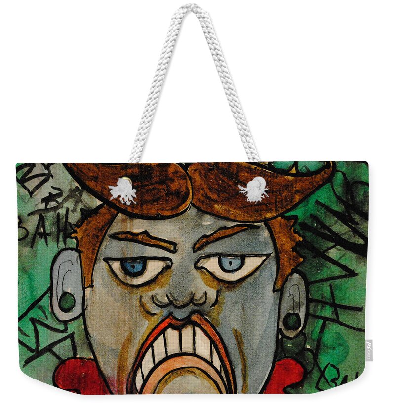 Tillie Weekender Tote Bag featuring the painting Punk by Patricia Arroyo