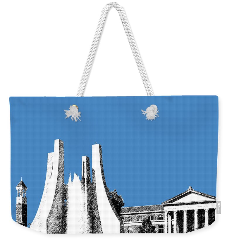 University Weekender Tote Bag featuring the digital art Purdue University 2 - Engineering Fountain - Slate by DB Artist