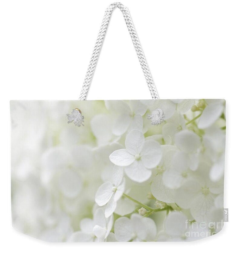 Hydrangea Weekender Tote Bag featuring the photograph Purity by Patty Colabuono
