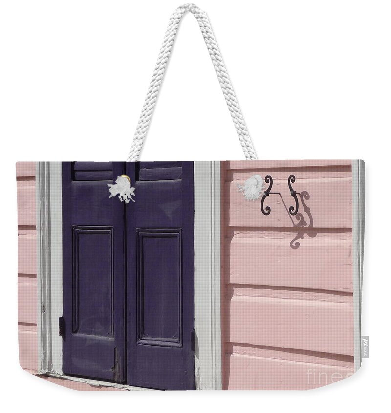 Purple Weekender Tote Bag featuring the photograph Purple Door by Valerie Reeves