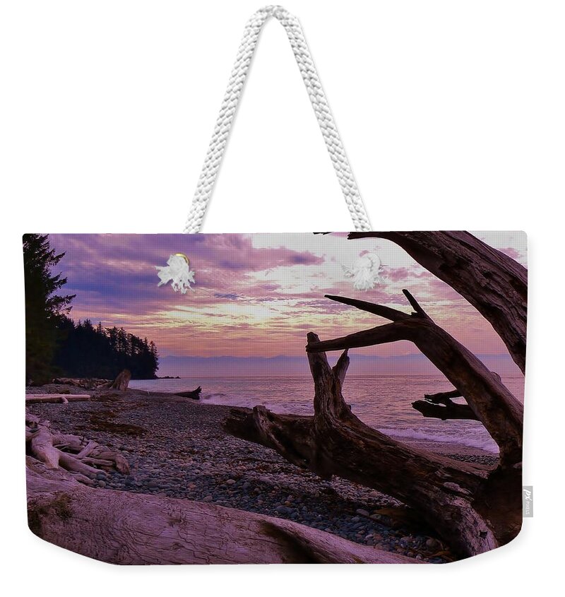 Purple Dreams In Bc Weekender Tote Bag featuring the photograph Purple Dreams in BC by Barbara St Jean