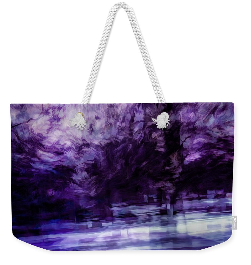 Purple Weekender Tote Bag featuring the digital art Purple Fire by Scott Norris