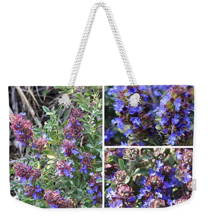 Purple Sage Weekender Tote Bag featuring the photograph Purple Sage Collage by Carol Groenen