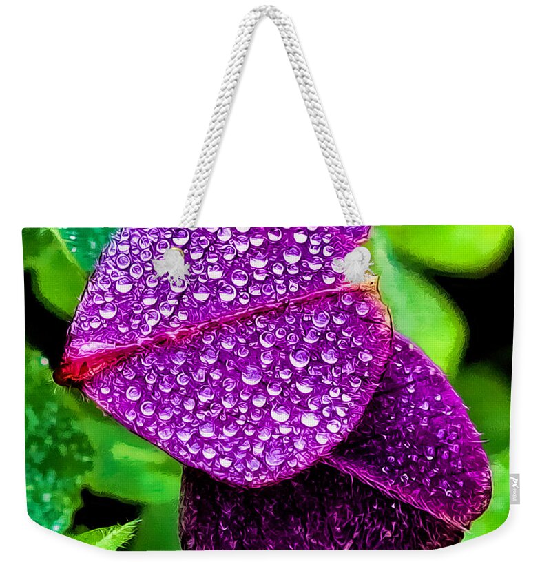 Clover Canvas Print Weekender Tote Bag featuring the photograph Purple Shimmer by Lucy VanSwearingen