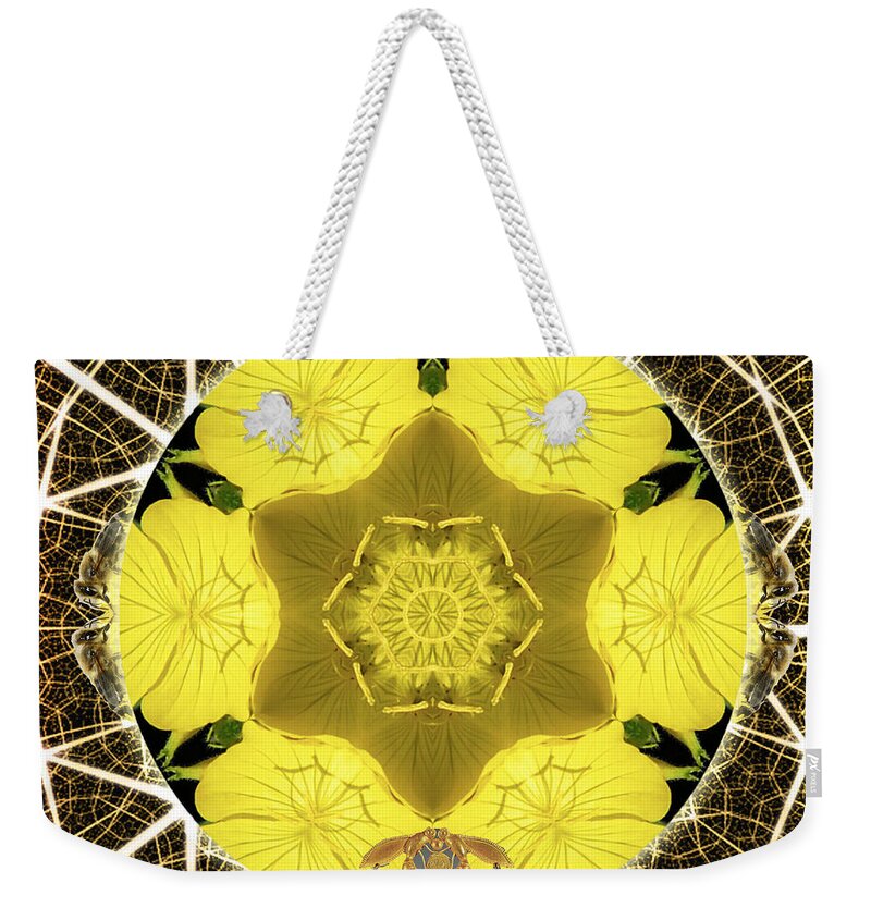 Queen Bee Weekender Tote Bag featuring the mixed media Queen Bee-Nectar of Life by Alicia Kent