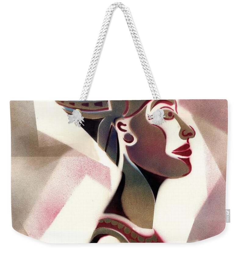 Everett Spruill Weekender Tote Bag featuring the painting Queen Nefertiti by Everett Spruill