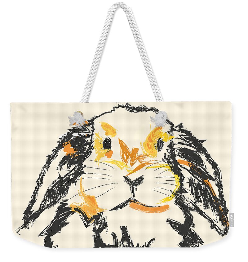 Pet Weekender Tote Bag featuring the painting Rabbit Jon by Go Van Kampen