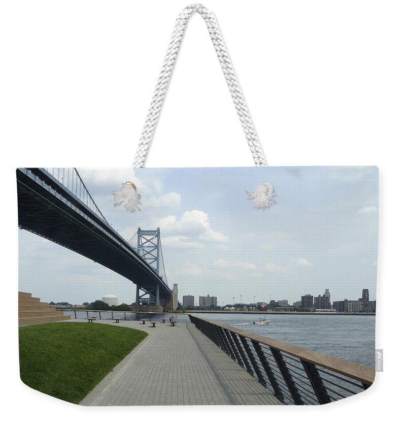 Philadelphia Weekender Tote Bag featuring the photograph Race St Pier by Mary Ann Leitch