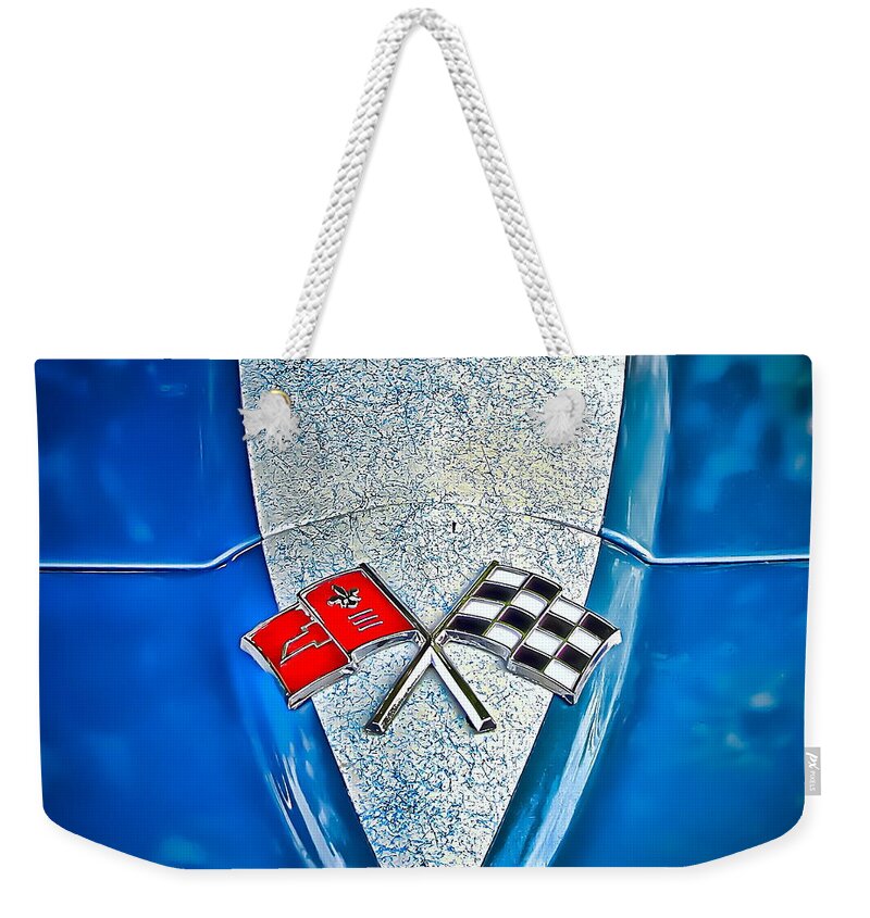 Corvette Weekender Tote Bag featuring the photograph Race to Win by Colleen Kammerer