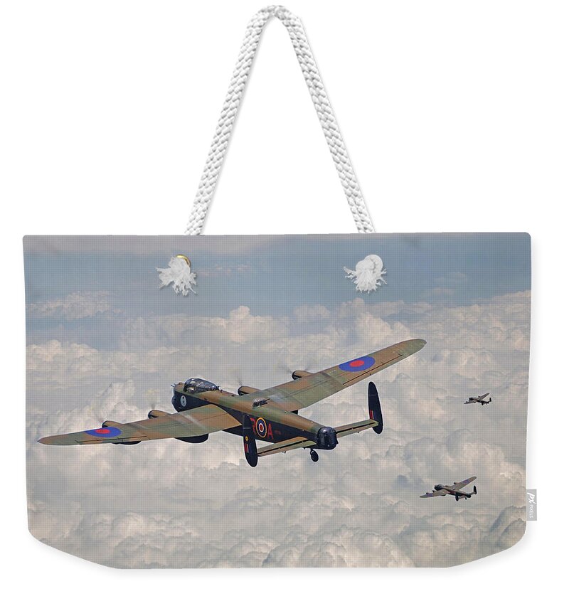 Aircraft Weekender Tote Bag featuring the photograph RAF Lancaster - Conclusion by Pat Speirs