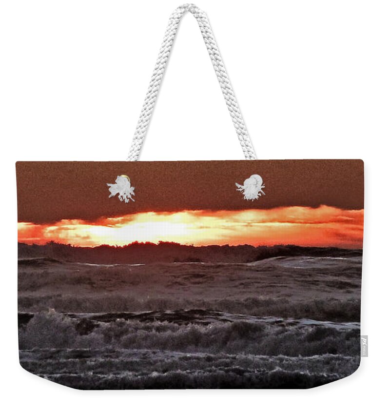 Pacific Weekender Tote Bag featuring the photograph Raging Waters by Steve Taylor