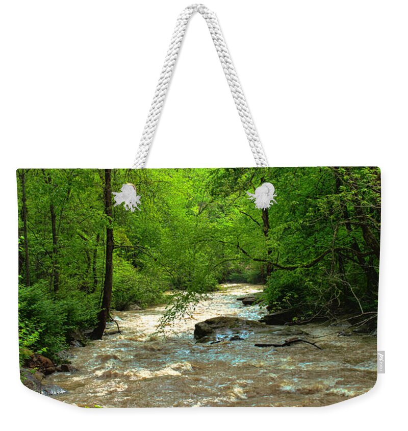 Featured Art Weekender Tote Bag featuring the photograph Raging Waters - West Virginia Backroad by Paulette B Wright
