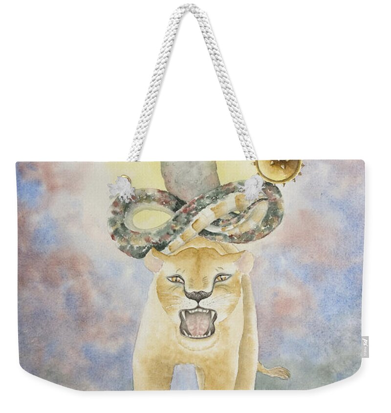 Vedic Astrology Weekender Tote Bag featuring the painting Rahu The North Node by Srishti Wilhelm