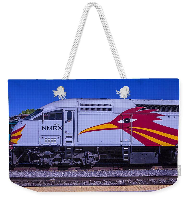 Road Runner Express Train Weekender Tote Bag featuring the photograph Rail Runner Train by Garry Gay