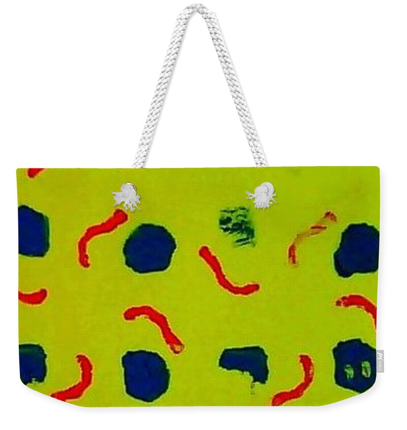 Abstract Weekender Tote Bag featuring the painting Rain on a Sunny Day Notecard by Suzanne Berthier