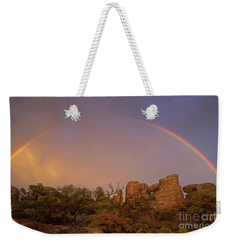 Chiricahua National Monument Weekender Tote Bag featuring the photograph Rainbow at Chiricahua by Keith Kapple