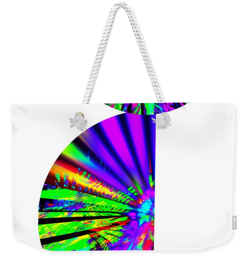 Cat Weekender Tote Bag featuring the digital art Rainbow Cat by Klara Acel