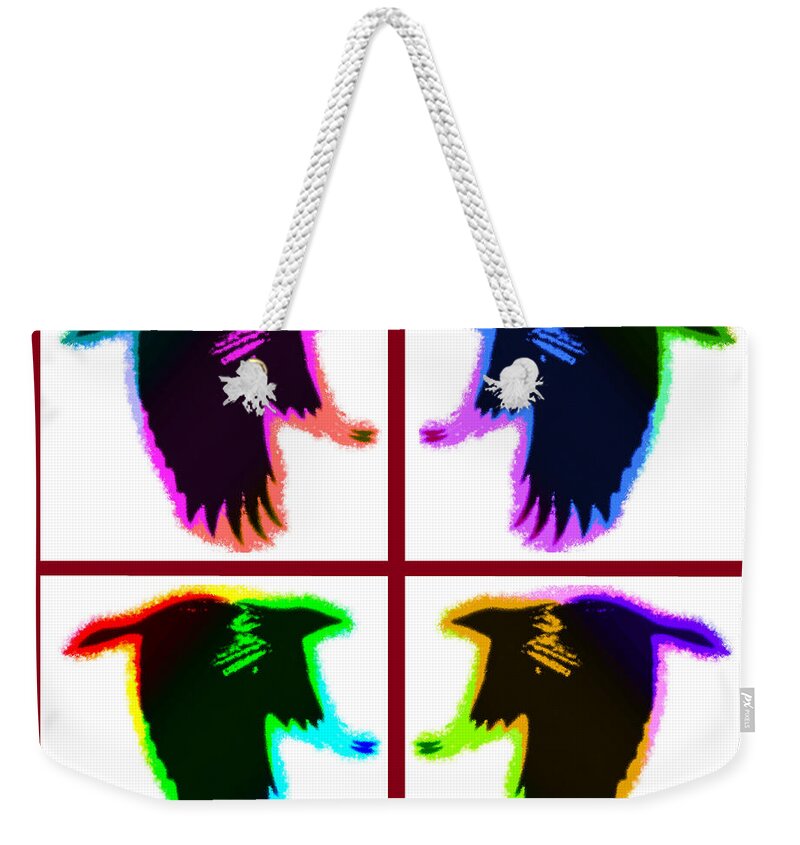 Bruce Weekender Tote Bag featuring the painting Rainbow Eagles by Bruce Nutting