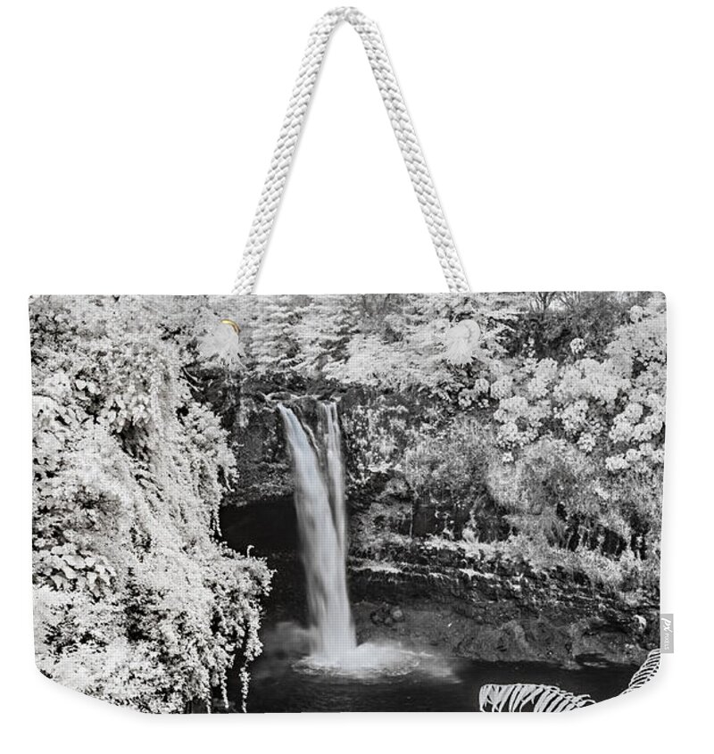 720 Nm Weekender Tote Bag featuring the photograph Rainbow Falls in Infrared 1 by Jason Chu