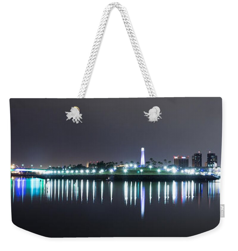 Amusement Weekender Tote Bag featuring the photograph Rainbow Harbor Panorama by Heidi Smith