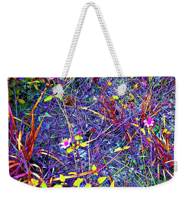 Rainbow Weekender Tote Bag featuring the photograph Rainbow Jungle Wild Flower Patch by George Pedro