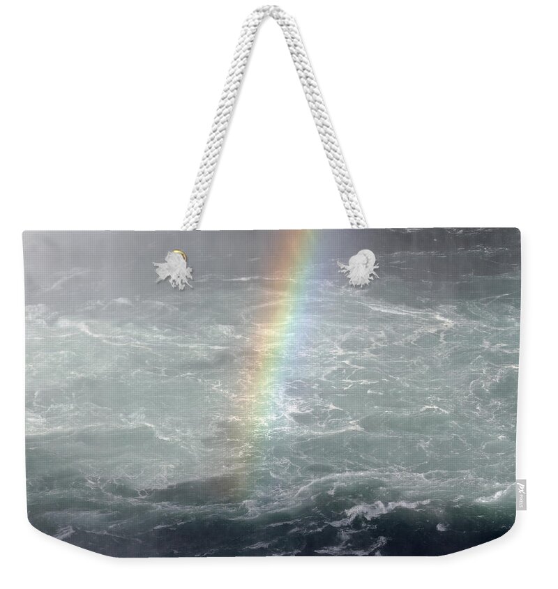 Rainbow Weekender Tote Bag featuring the photograph Rainbow on the Water by Jackson Pearson