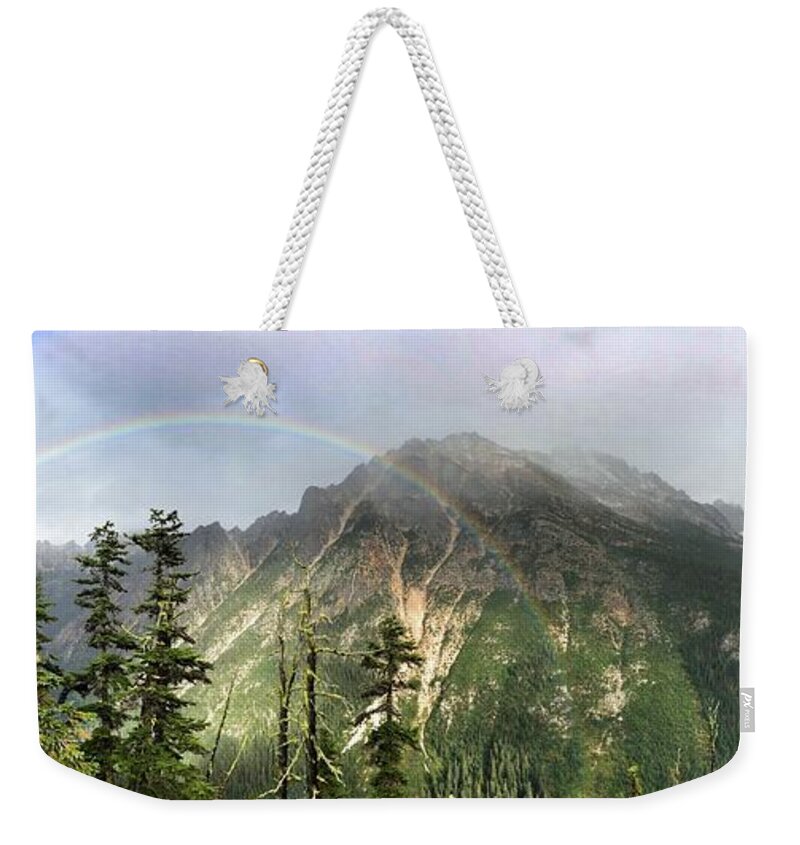 Tranquility Weekender Tote Bag featuring the photograph Rainbow Over The Washington Range by Virtualphotographers