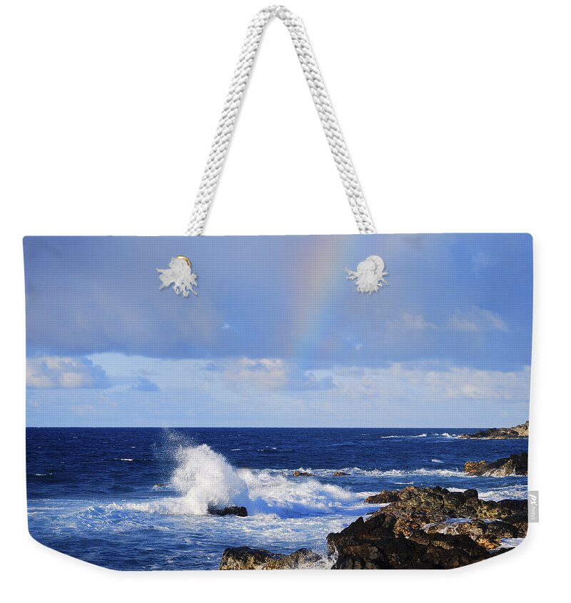 Blue Water Weekender Tote Bag featuring the photograph Rainbow Snippet by Christi Kraft