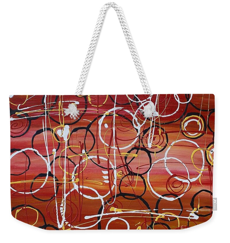 Fantasy Weekender Tote Bag featuring the painting Raindrops by Jane Chesnut