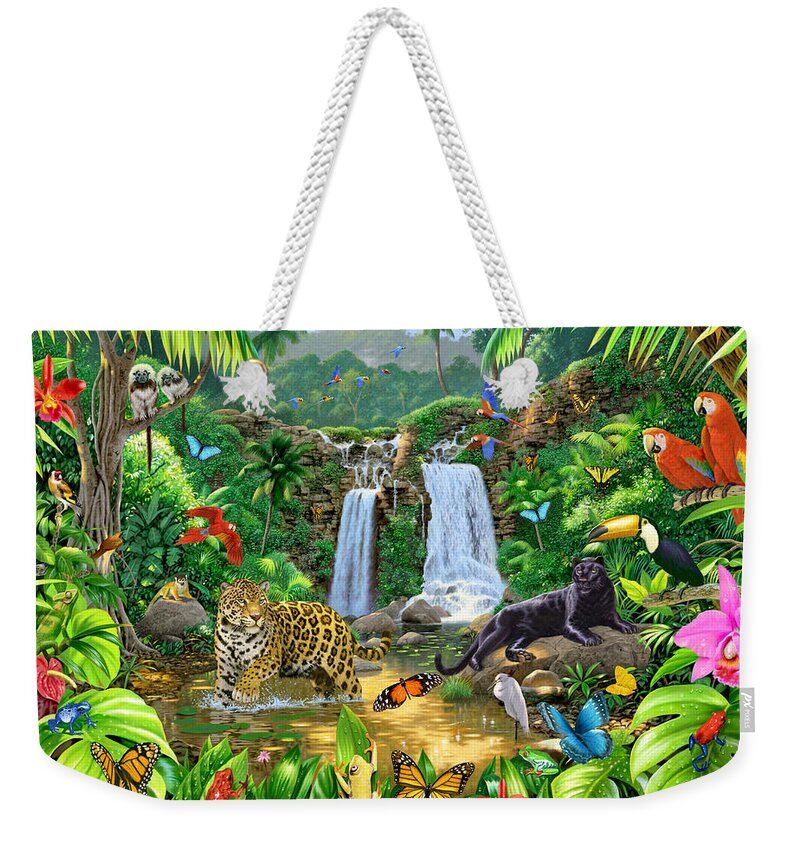 Animal Weekender Tote Bag featuring the photograph Rainforest Harmony Variant 1 by MGL Meiklejohn Graphics Licensing