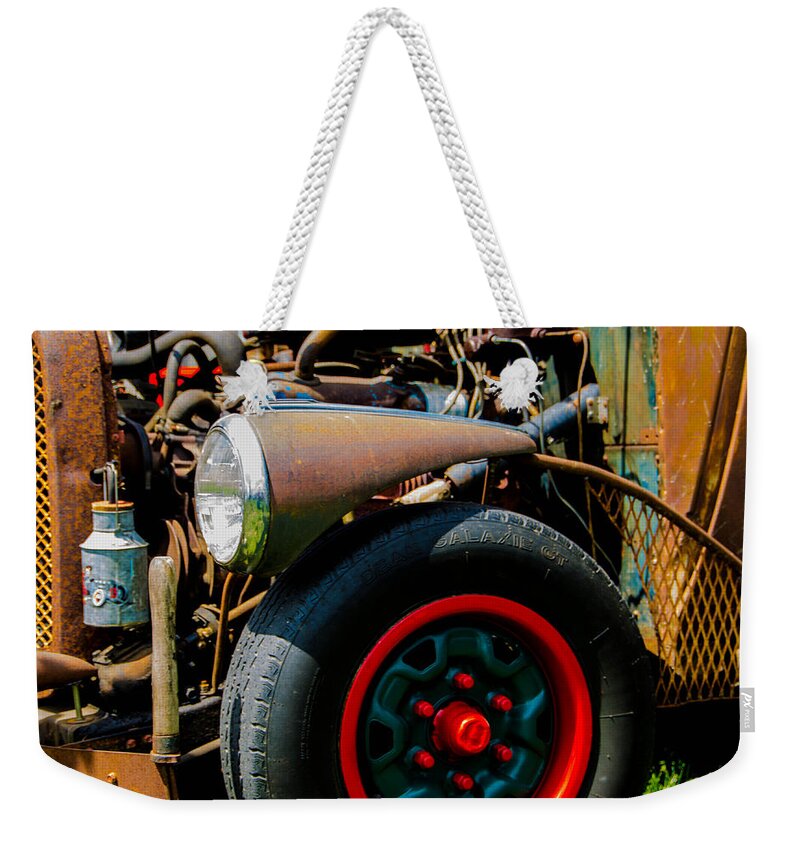 Rod Weekender Tote Bag featuring the photograph Rat Rod Fender by Ron Roberts