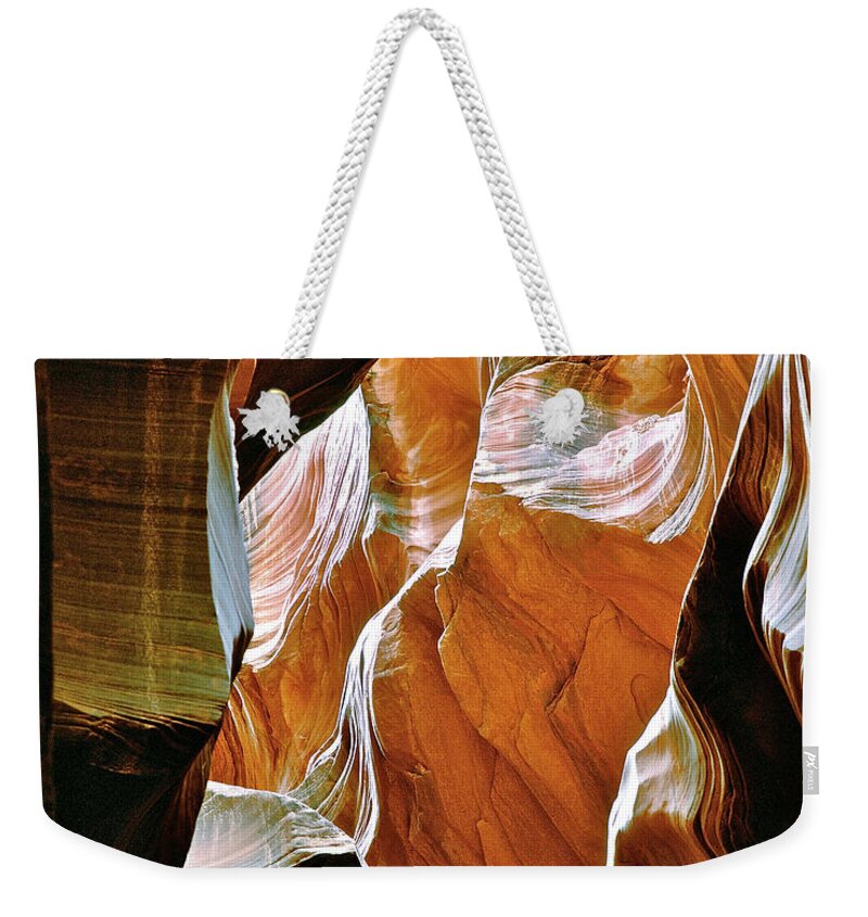 Slot Canyon Weekender Tote Bag featuring the photograph Rattlesnake Canyon by Ed Riche