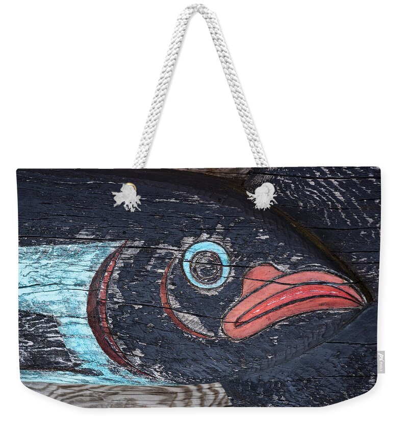 Raven Weekender Tote Bag featuring the photograph Raven Totem Figure by Carol Leigh