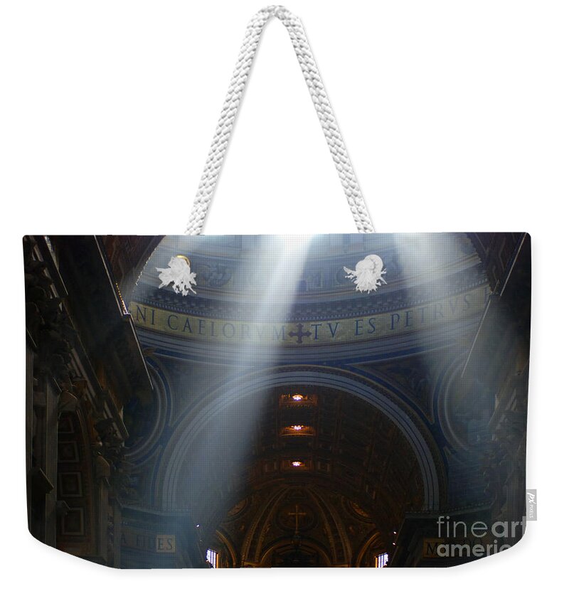 Rays Of Hope Weekender Tote Bag featuring the photograph Rays Of Hope St. Peter's Basillica Italy by Bob Christopher